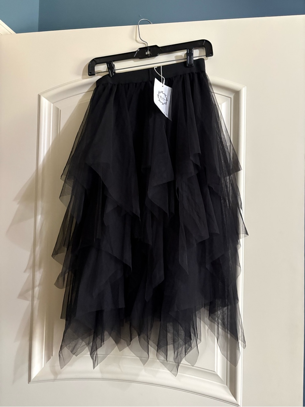 Source Unknown Black Asymmetrical Layered Tulle Skirt